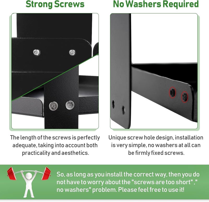 Olpchee Office Cubicle Shelf Storage Organizer Accessories Height Adjustable Cubicle Corner Shelf with Hooks (Black, Double Layer) - Image 5